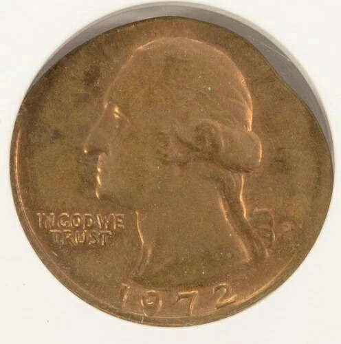 1972-D 25セントワシントンクォーター、セントプランシェットに刻印 ANACS MS64 RB
