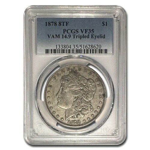 1878年モルガン・ダラー 8TF VF-35 PCGS (VAM 14.9、トリプルアイリッド)