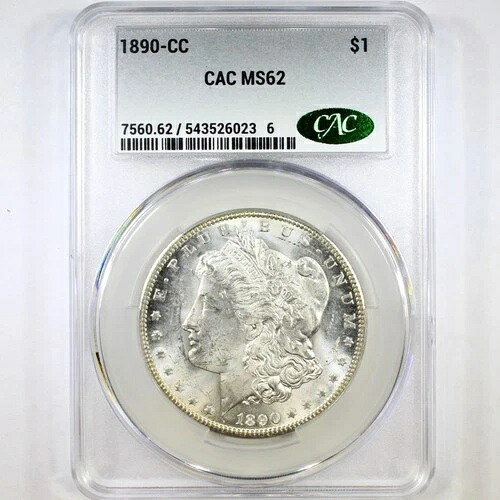 1890-CC $1 CACG MS62 - モルガン・ダラー - 人気、希少なカーソンシティ・モルガン