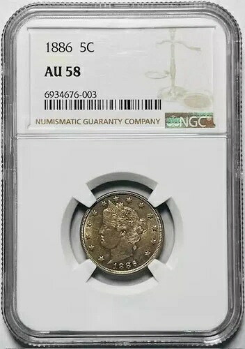 1886年 リバティヘッド ニッケル NGC AU-58｜WORLD RESOURCE【QUEEN店】