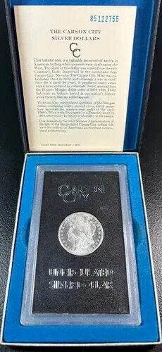 1885年CCモルガン銀貨未流通GSAホードOGP/COAカーソンシティ