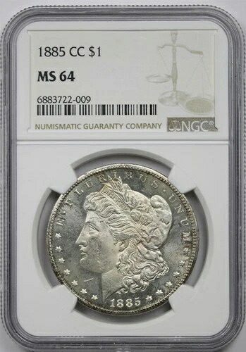 1885-CC $1 NGC MS 64(セミPL)モルガン銀貨|WORLD RESOURCE【QUEEN店】