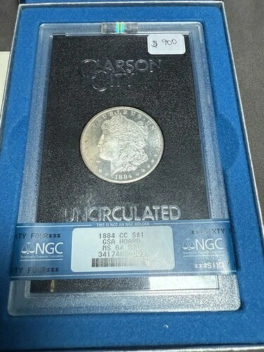 1884-CC モルガン銀貨 GSA ホード NGC MS64 DPL 箱・COA付 Dmpl $1