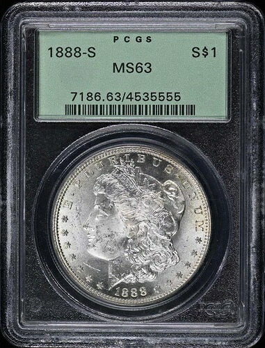 1888-S 1ドル モルガン・ダラー PCGS OGH MS63 222,750円