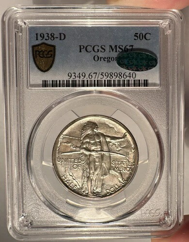 1938-D 50セント PCGS MS 67 CAC オレゴン記念ハーフドル