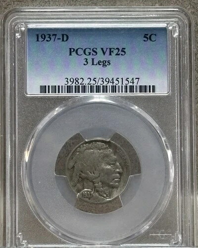 1937-D 3本脚バッファローニッケル PCGS VF25|WORLD RESOURCE【QUEEN店】