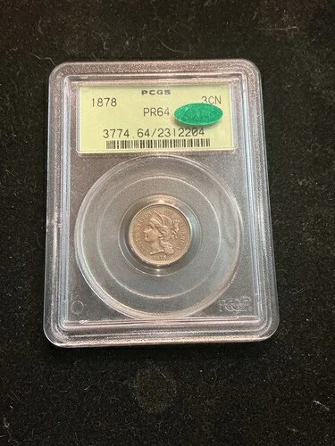 1878-P 3セントニッケル PCGS PR64 CAC プルーフ|WORLD RESOURCE【QUEEN店】