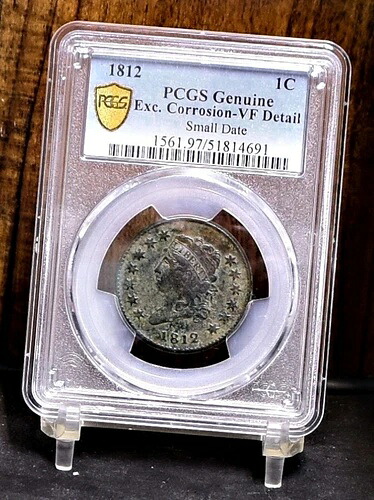 1812年 スモールデイト ラージセント - PCGS VF 詳細 腐食なし (#59876-L)|WORLD RESOURCE【QUEEN店】