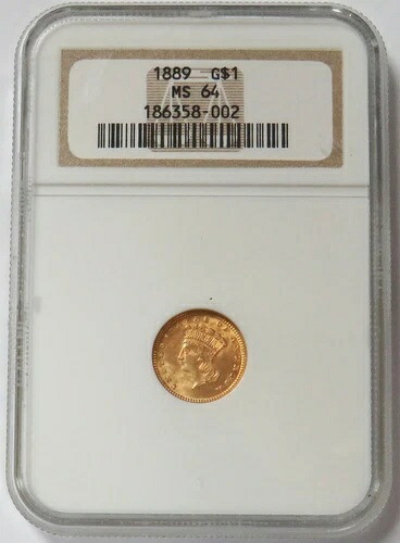 1889年 1ドル金貨 プリンセスヘッド NGC ミント ステート 64 224,950円