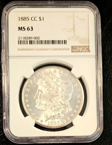 1885年CCモルガン銀貨NGC MS63、鏡面仕上げ、カーソンシティの美しい希少品|WORLD RESOURCE【QUEEN店】
