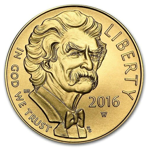 2016-W ゴールド $5 コモン マーク・トウェイン BU (箱と保証書付き)