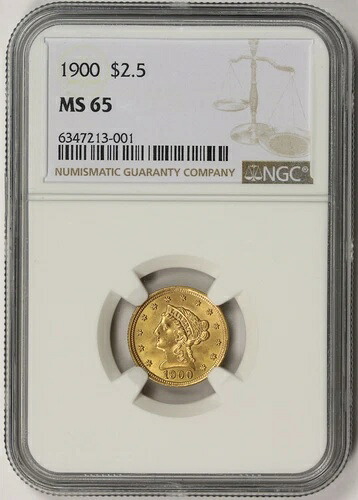 1900年 リバティヘッドクォーターイーグルゴールド $2.5 MS 65 NGC