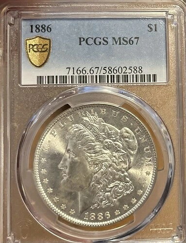 1886年 PCGS MS67 モルガン銀貨