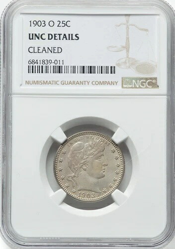 1903-O バーバー クォーター - NGC UNC 詳細 - 素晴らしい品質!