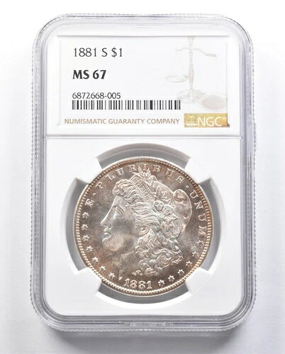 1881-S モルガン銀貨 MS67 NGC *6381