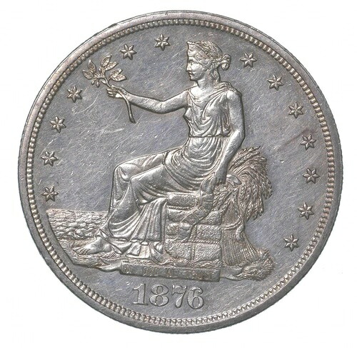 1876年 着席型自由貿易ドル *4344