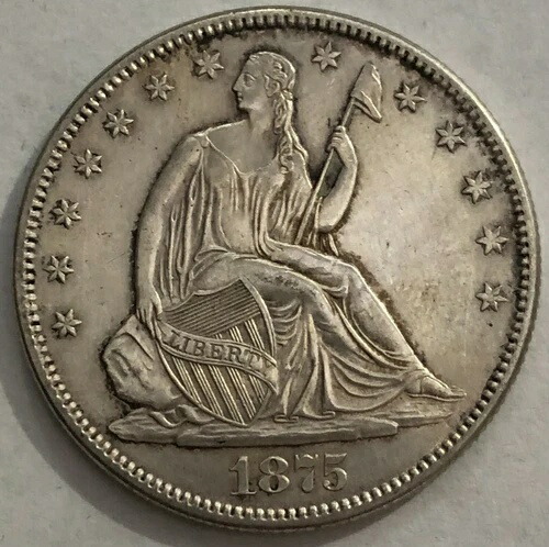 1875-S 着席自由の女神像 シルバー ハーフドル *