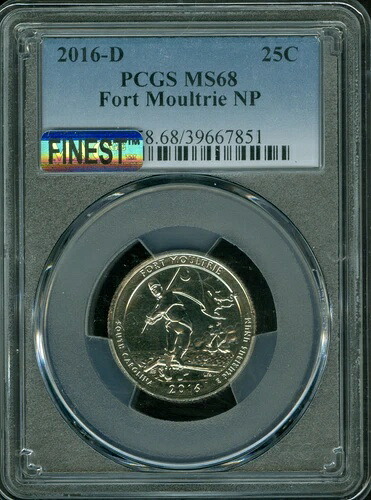 2016 D FORT MOULTRIE PCGS MS68 PQ MAC 最高級グレード & スポットレス POP 5 。