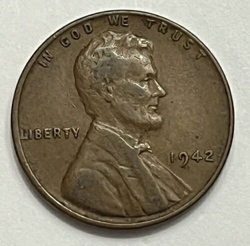 1942年 リンカーン ウィートペニー ミントマークなし プレーン 1セント 1セント硬貨 非常に希少