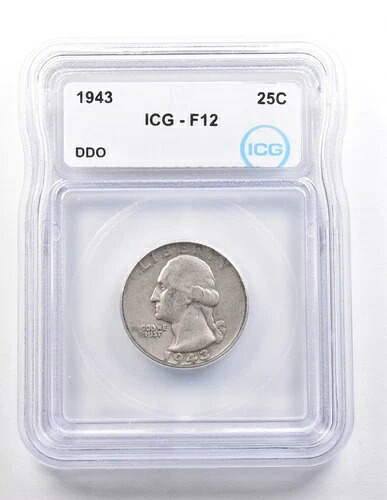 1943年ワシントンクォーター DDO F12 ICG *3686