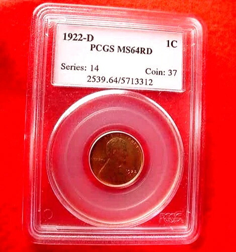 1922-D リンカーン セント 素晴らしい PCGS 認定 MS--64 レッド セント!! #22