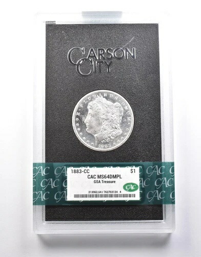 1883-CC モルガン銀貨 GSA トレジャー MS64 DMPL CAC *9964