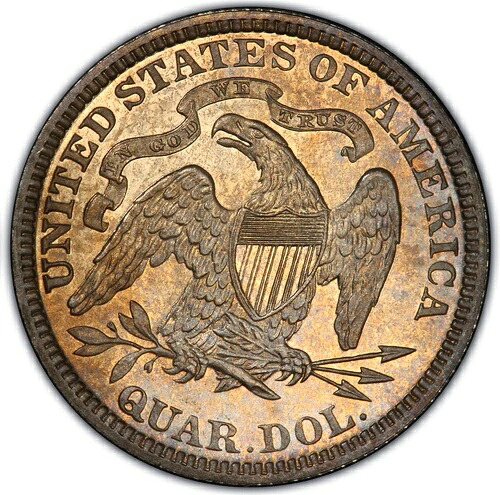 1882 PCGS PR64 ?? 発行枚数 15,200枚 + プルーフ 1100枚 ?? $1,325 PCGS PG? 着席型クォーターコイン ?