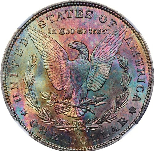 NGC MS64 1884-O モルガン・ダラー - 素晴らしい色調
