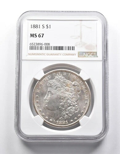 MS67 1881-S モルガン銀貨 NGC *2542