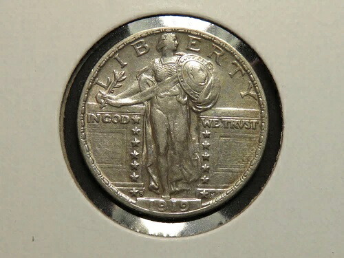 1919-S スタンディング リバティ クォーター、AU
