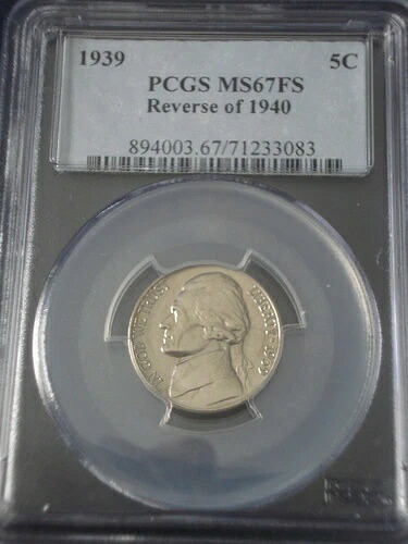 1939年 5C 1940年 MS67 フルステップス PCGS の裏面