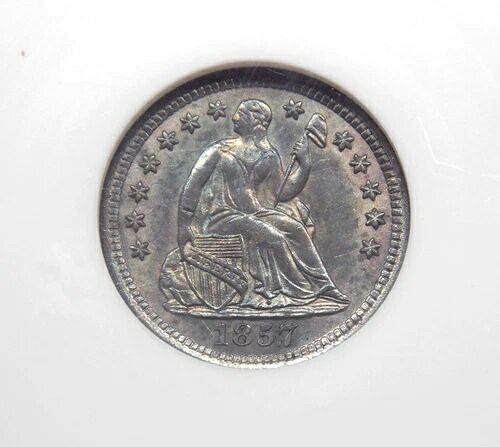 1857年製「O」座像自由の女神像 シルバー ハーフダイム H10 NGC MS64 #012 Unc BU *FATTY* ECC&C