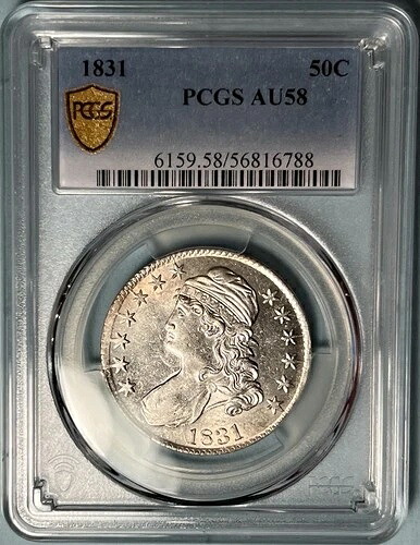 1831年製 胸像ハーフドル PCGS ゴールドシールド AU58