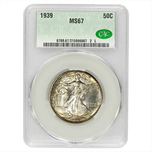 1939年ウォーキング・リバティ・ハーフダラー 50セント CACG MS 67