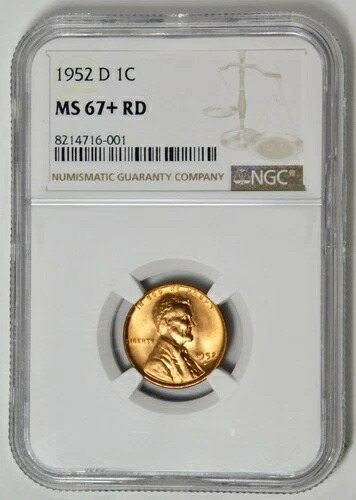 1952-D リンカーン・ウィート・セント ビッググレード！NGC MS-67+ RD
