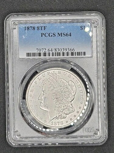 1878年（尾羽8枚）モルガン・ダラー | PCGS MS64