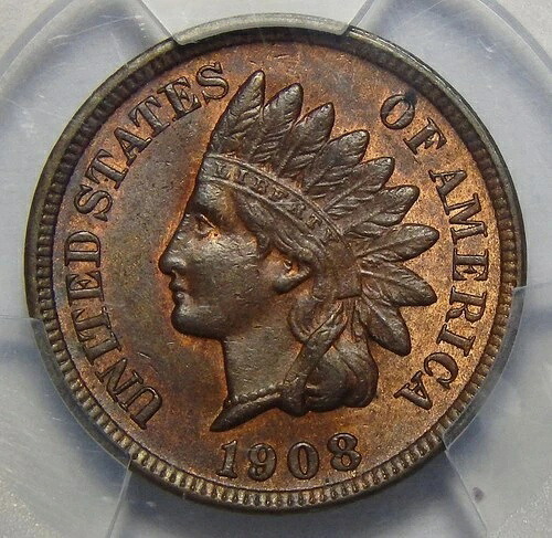 1908-S PCGS MS64RB インディアンヘッド セント 227,150円