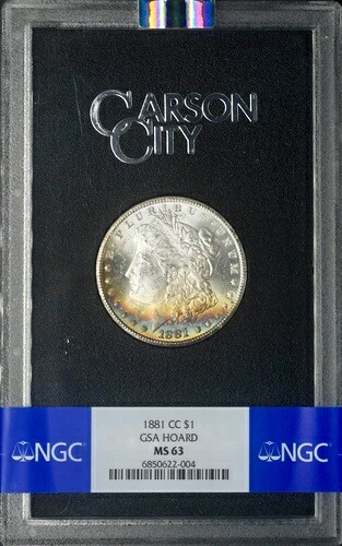 1881-CC モルガン銀貨 - NGC MS63 GSA ホード - 表面トーン - ?COINGIANTS?