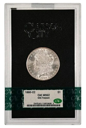1880-CC GSA モルガン・ダラー CAC MS-62 ブラックボックス入りカード付き