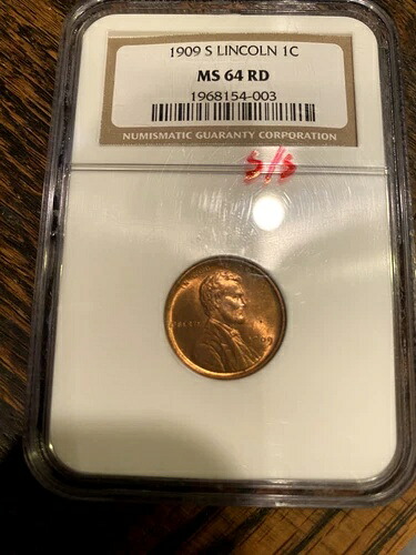 1909年 - S S/S バラエティ リンカーン セント NGC MS -64RD ブリリアント 未流通