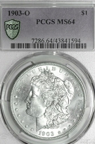 モルガン銀貨 1ドル 1903-O キーデイト PCGS MS64 目を引く逸品！ (43841594)