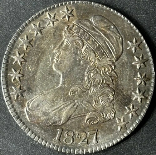 1827年 50セント キャップドバスト ハーフダラー スクエアベース 2 - 未流通 - 画像参照