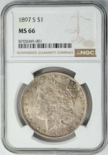 1897-S モルガン銀貨 $ MS66 NGC 950503-3
