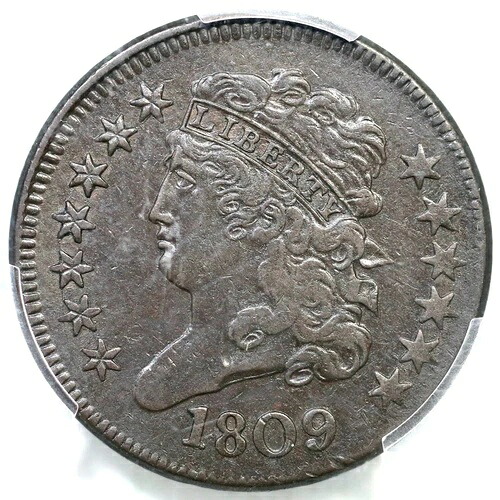 1809 C-2 R-3 PCGS XF 40 クラシックヘッド ハーフセントコイン 1/2c