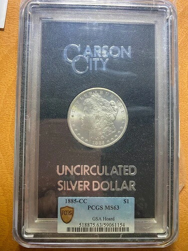 1885年CCモルガン銀貨 ? PCGS MS63 ? GSAホード（カーソンシティ造幣局）