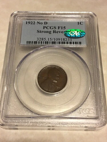 1922年 No D F15 PCGS リンカーンセント CAC 1C ストロングリバース ペニーコイン 非常に美品