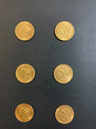 1907 D $5 5ドル リバティヘッド ゴールド ハーフイーグル。