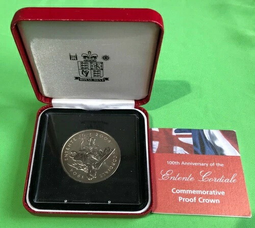 Simply Coins~ 2004 ENTENTE CORDIALE プルーフ 5 5ポンド ボックス COA