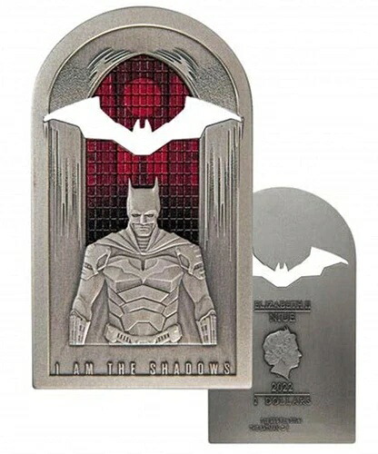 ニウエ - 2022年 $2 1オンス シルバー The Batman? I Am the Shadows 色付き/アンティークコイン-