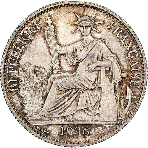 [#1167065] フランス領インドシナ、50セント、1936年、パリ、銀貨、MS、ルコンプ:261｜WORLD RESOURCE【QUEEN店】